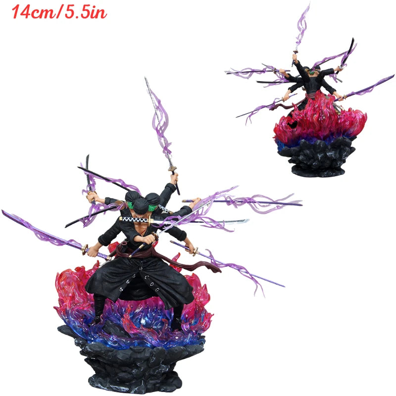 One Piece-figuurtje - Zoro's aanval "Ashura" (paarse effecten)