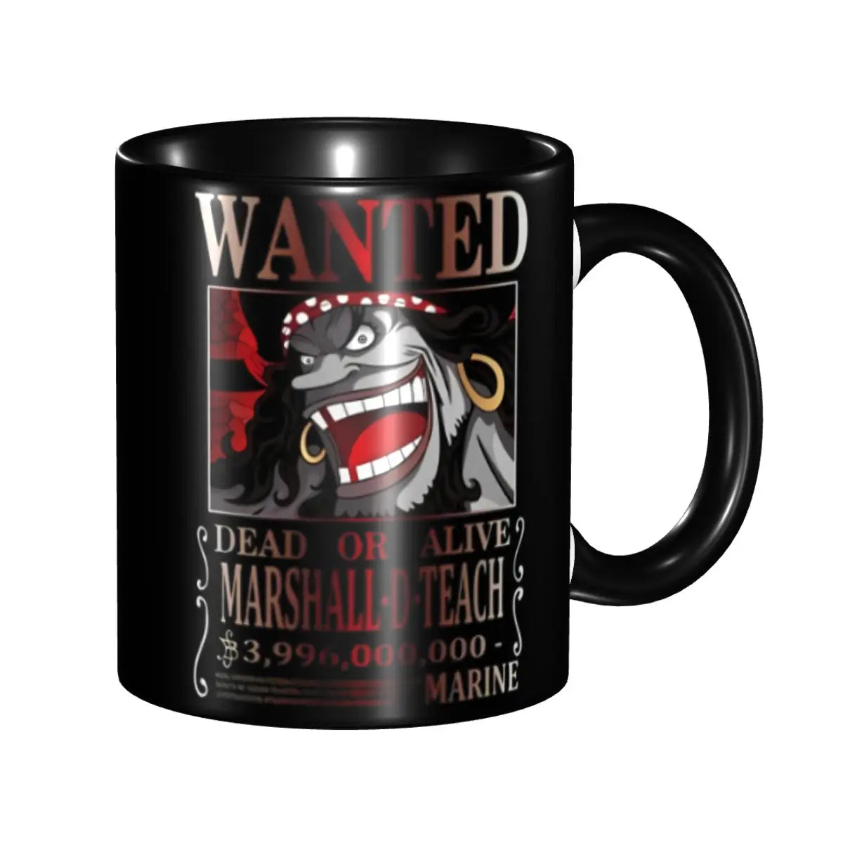 One Piece-mok - Wanted Marshall D. Teach (Zwartbaard)