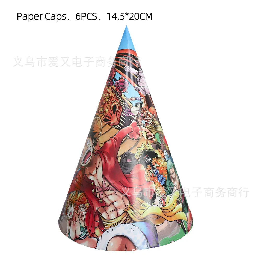 One Piece-feesthoed - Verjaardagsaccessoire voor kinderen (kegelmodel)