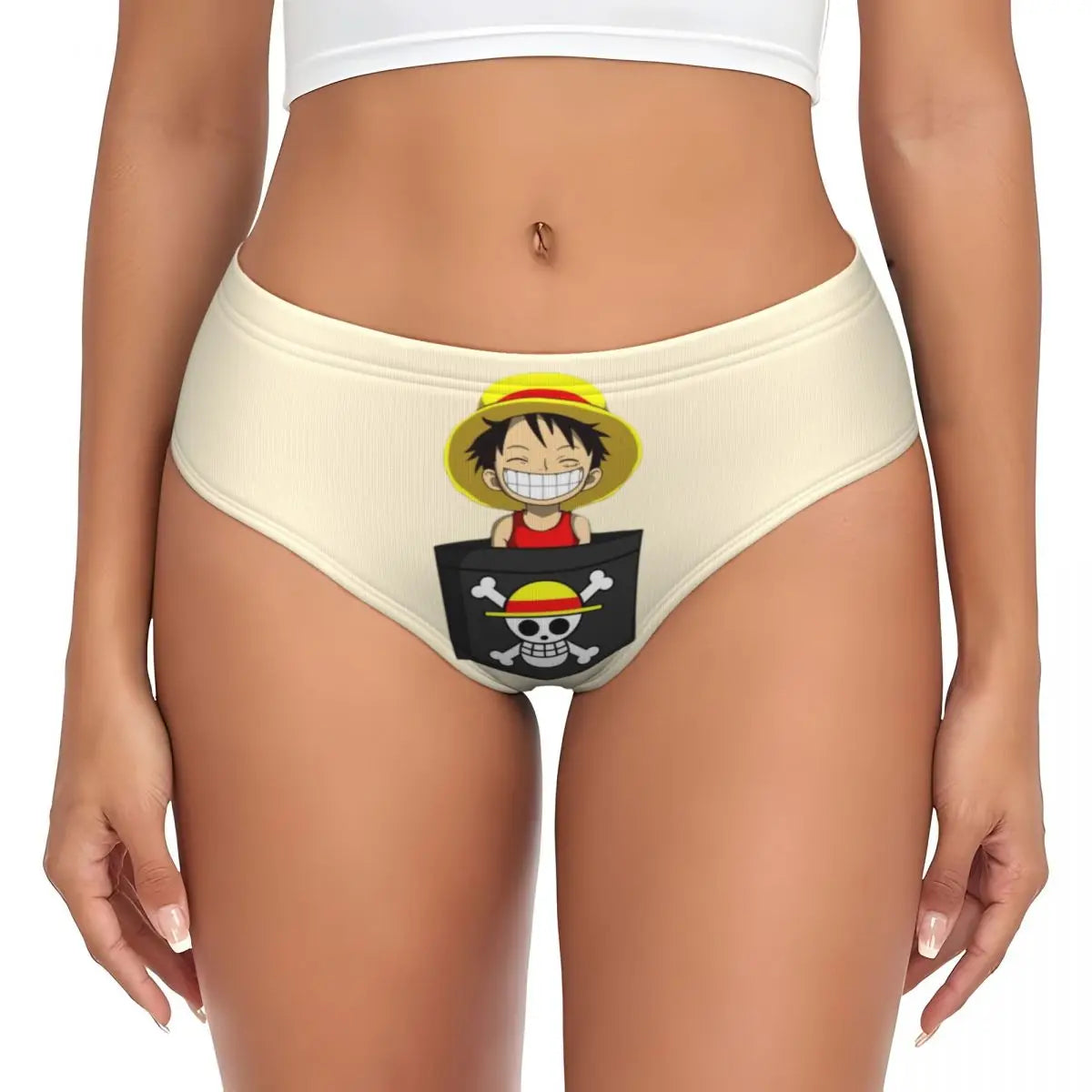 Onderbroek One Piece - Chibiportret van Monkey D. Luffy (Geel)