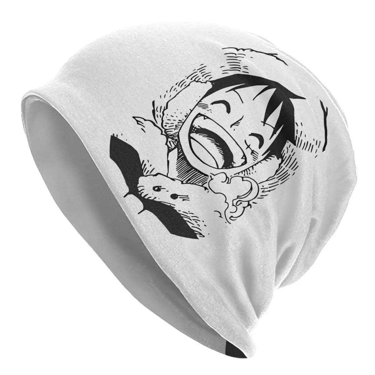 One Piece-muts - Luffy lachend schets wit
