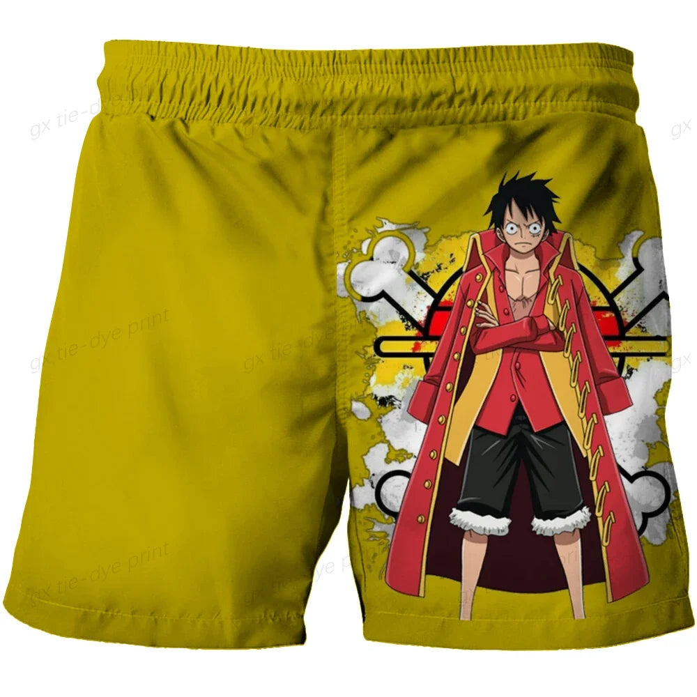 One Piece-zwembroek - geel ontwerp met Luffy uit "Land of Wano"