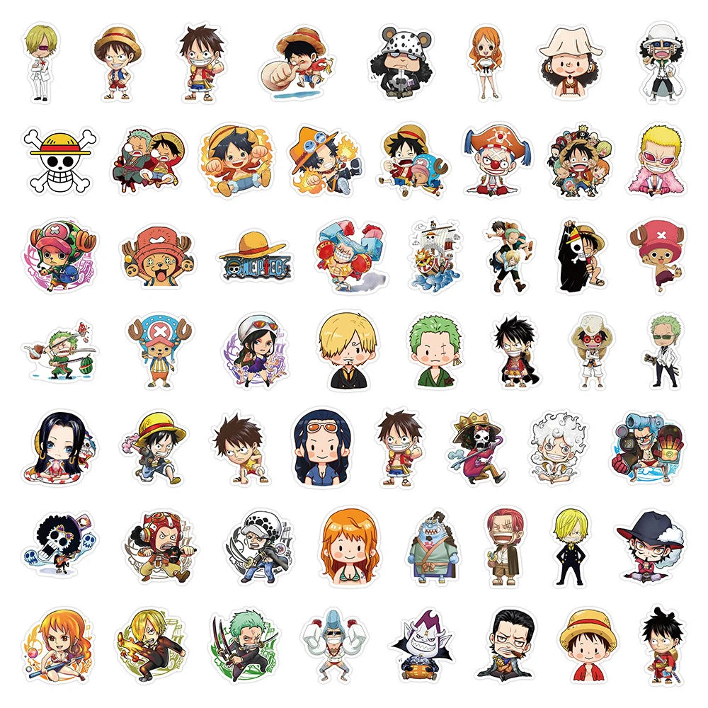 One Piece-stickerpakket – 50 waterdichte vinylstickers