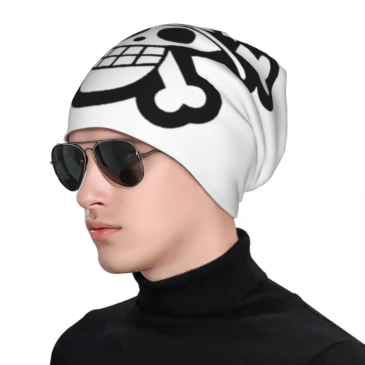 One Piece-muts - Schedel dikke lijn wit