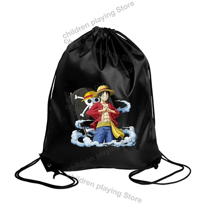 One Piece-gymtas met trekkoord – Zittende illustratie van Monkey D. Luffy