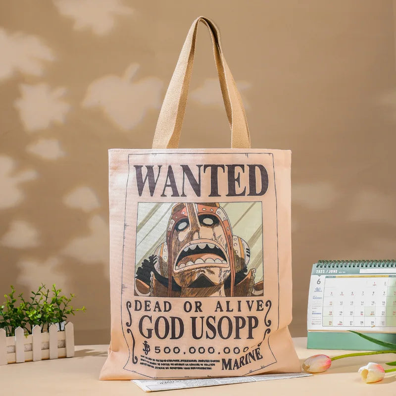 One Piece-tote bag – gezocht-poster van de legendarische God Usopp