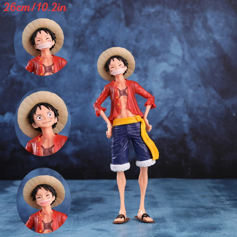 Set One Piece-figuren - Evolutie van Monkey D. Luffy (drie gezichten)