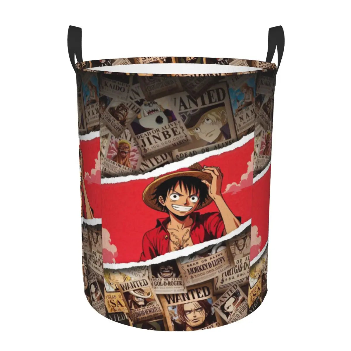One Piece-wasmand - Portret van Monkey D. Luffy "rode achtergrond"