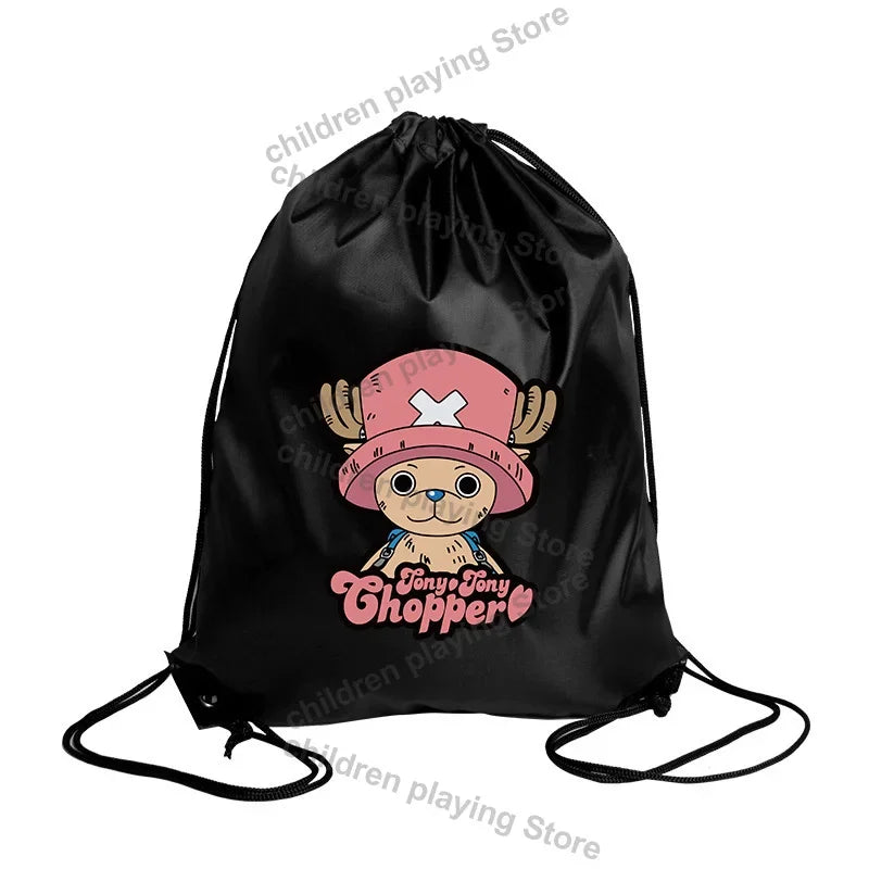 One Piece-gymtas met trekkoord – Zwart portret van Tony Tony Chopper