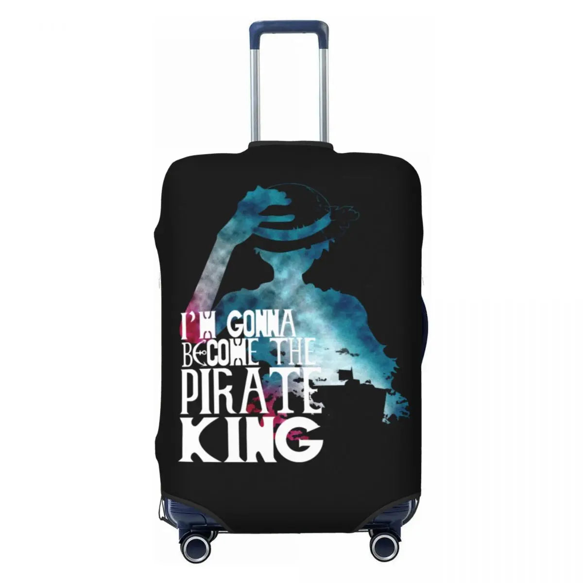 One Piece-kofferhoes - silhouet van Luffy als Pirate King (zwart)