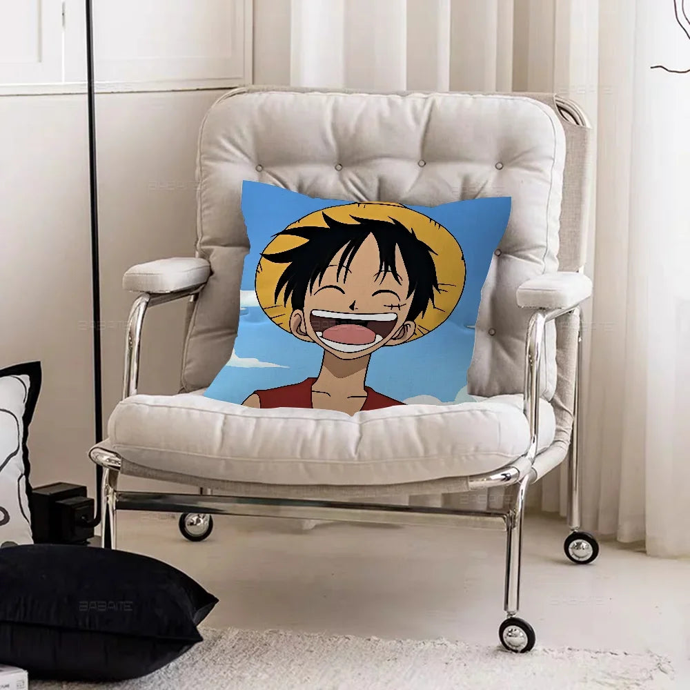 One Piece-kussensloop – Lachend Portret van Monkey D. Luffy
