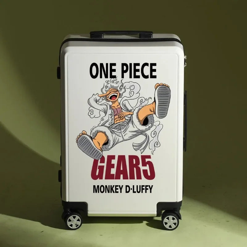 One Piece-koffer - Ontwerp Monkey D. Luffy Gear 5 (Wit)