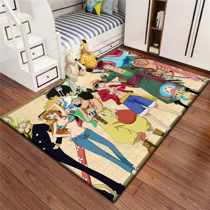 One Piece-tapijt - de Mugiwara's volop op avontuur (woonkamerdecoratie)
