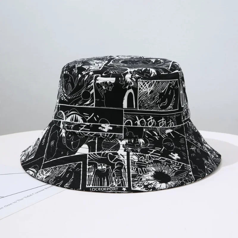 One Piece-bucket hat – Donkere manga met contrast