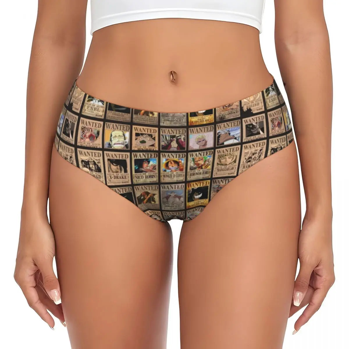 Onderbroek One Piece - Collage van Jolly Roger-logo's (Grijs)