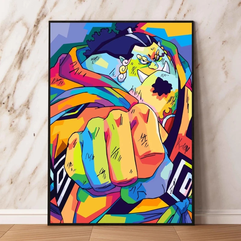 One Piece Pop Art-schilderij - Jinbe met gebalde vuist