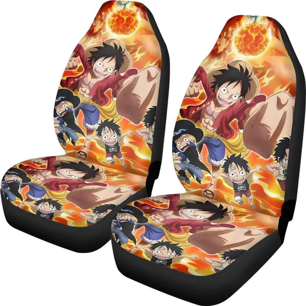 Set van 2 One Piece-stoelhoezen - Groepsscène van Luffy en vrienden