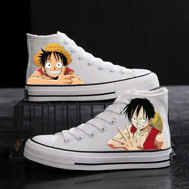 One Piece-sneakers - Luffy rennen wit
