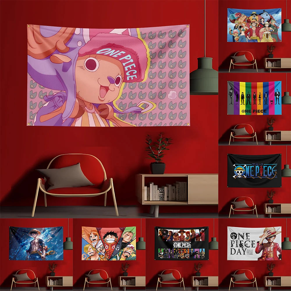 One Piece-poster - Chopper (roze achtergrond)