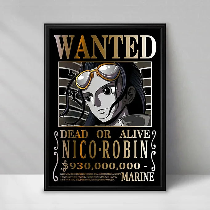 One Piece Wanted-poster - Nico Robin (vintage stijl)