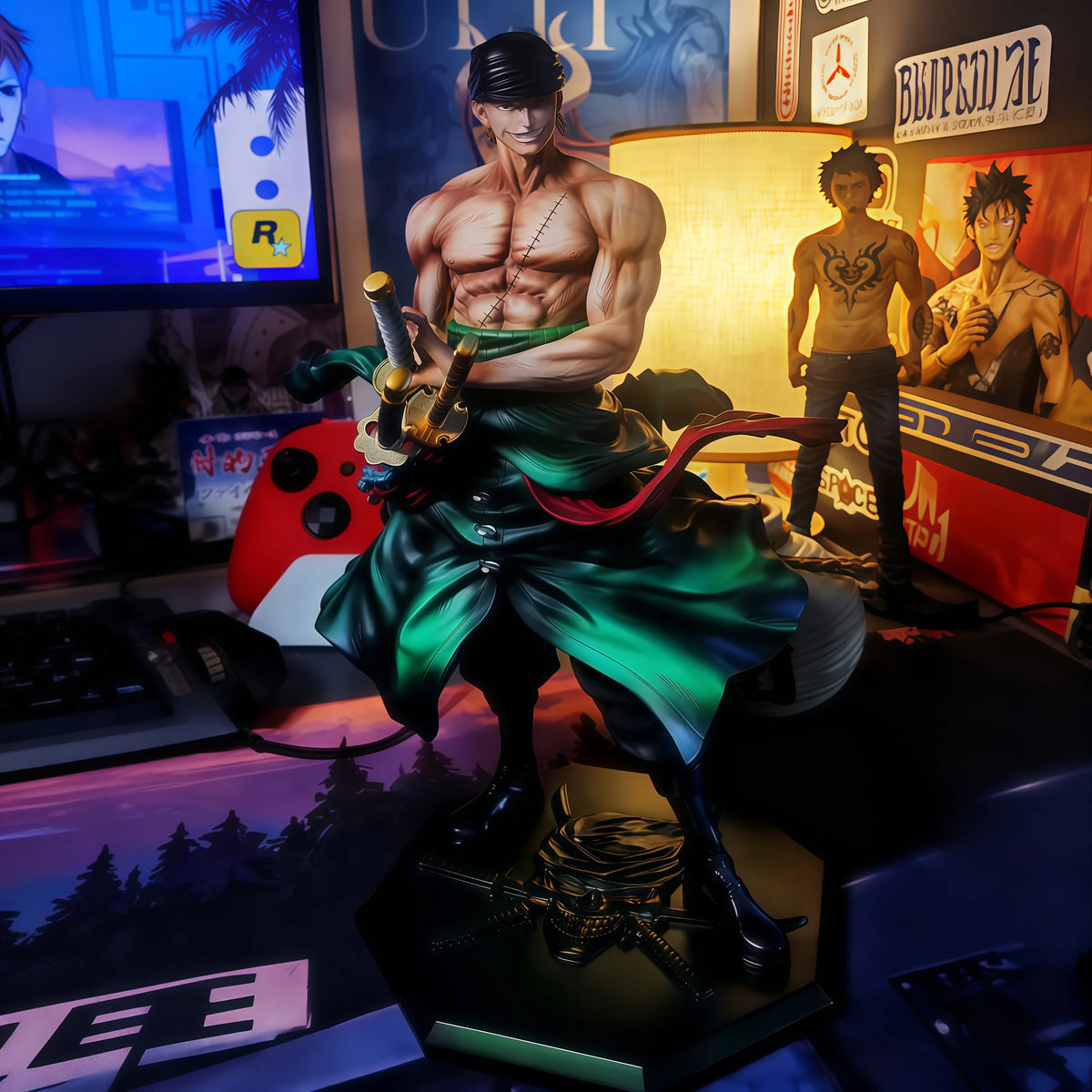 One Piece-premiumbeeld - Roronoa Zoro in Wano-stijl (led-/aura-effecten)