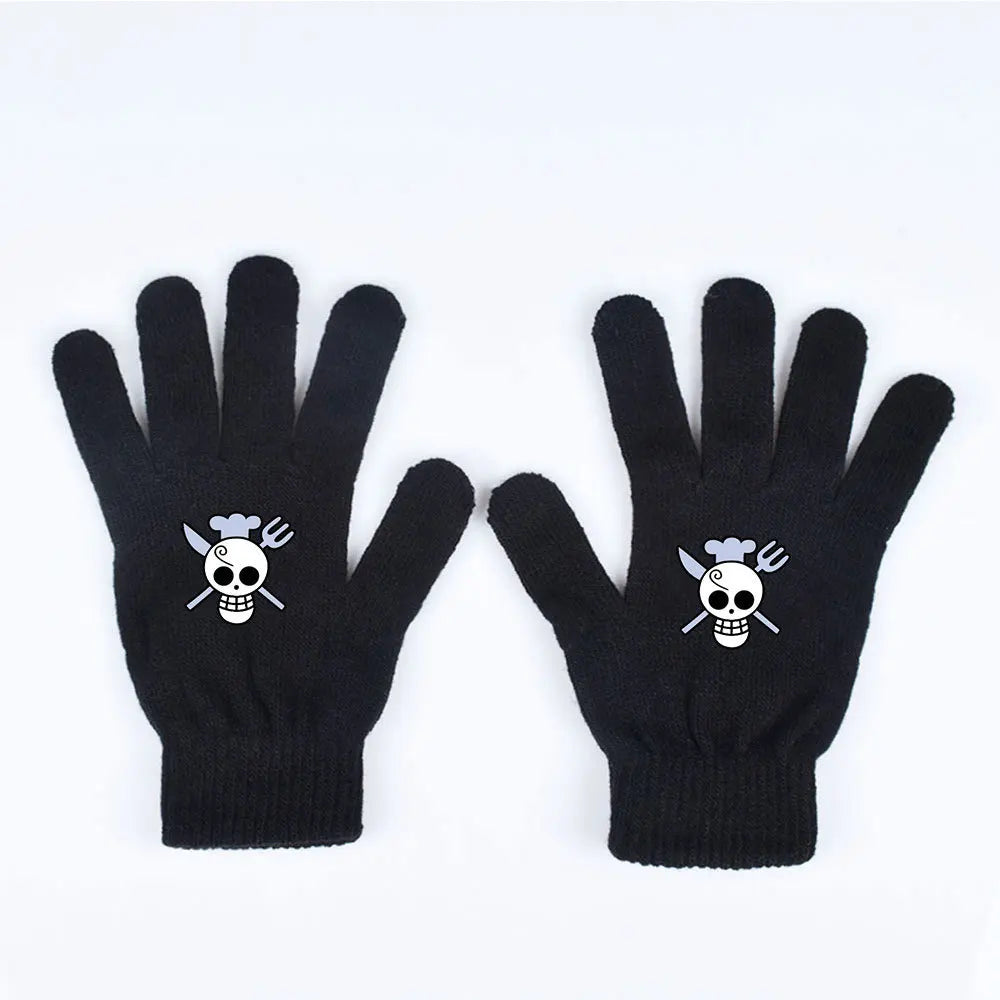 One Piece-handschoenen – Minimalistische witte piratenschedel