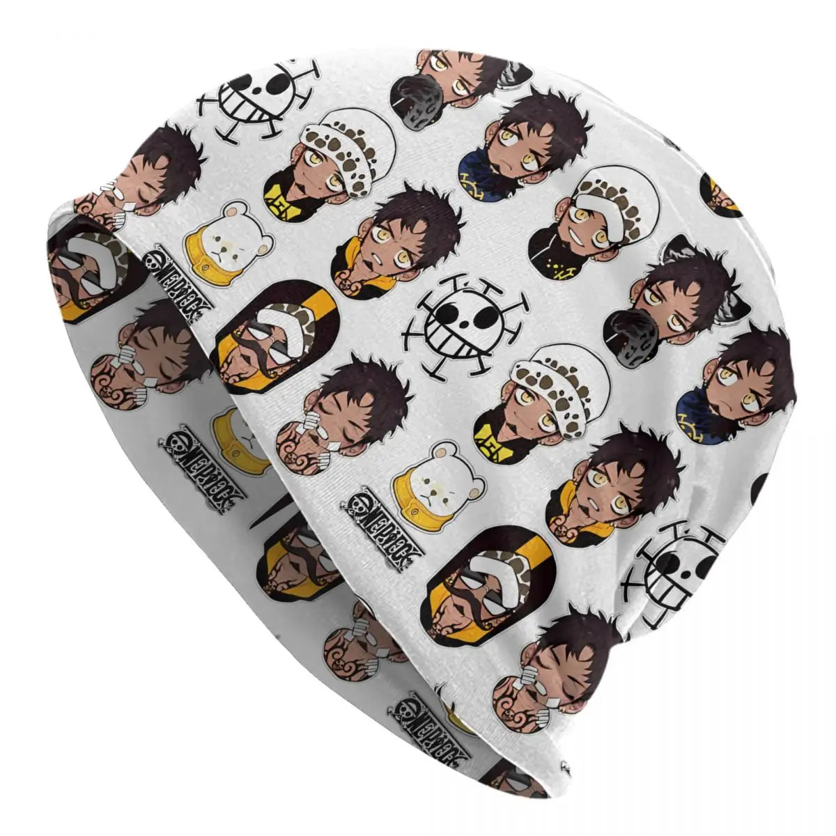 One Piece-muts - patroon met hoofden wit