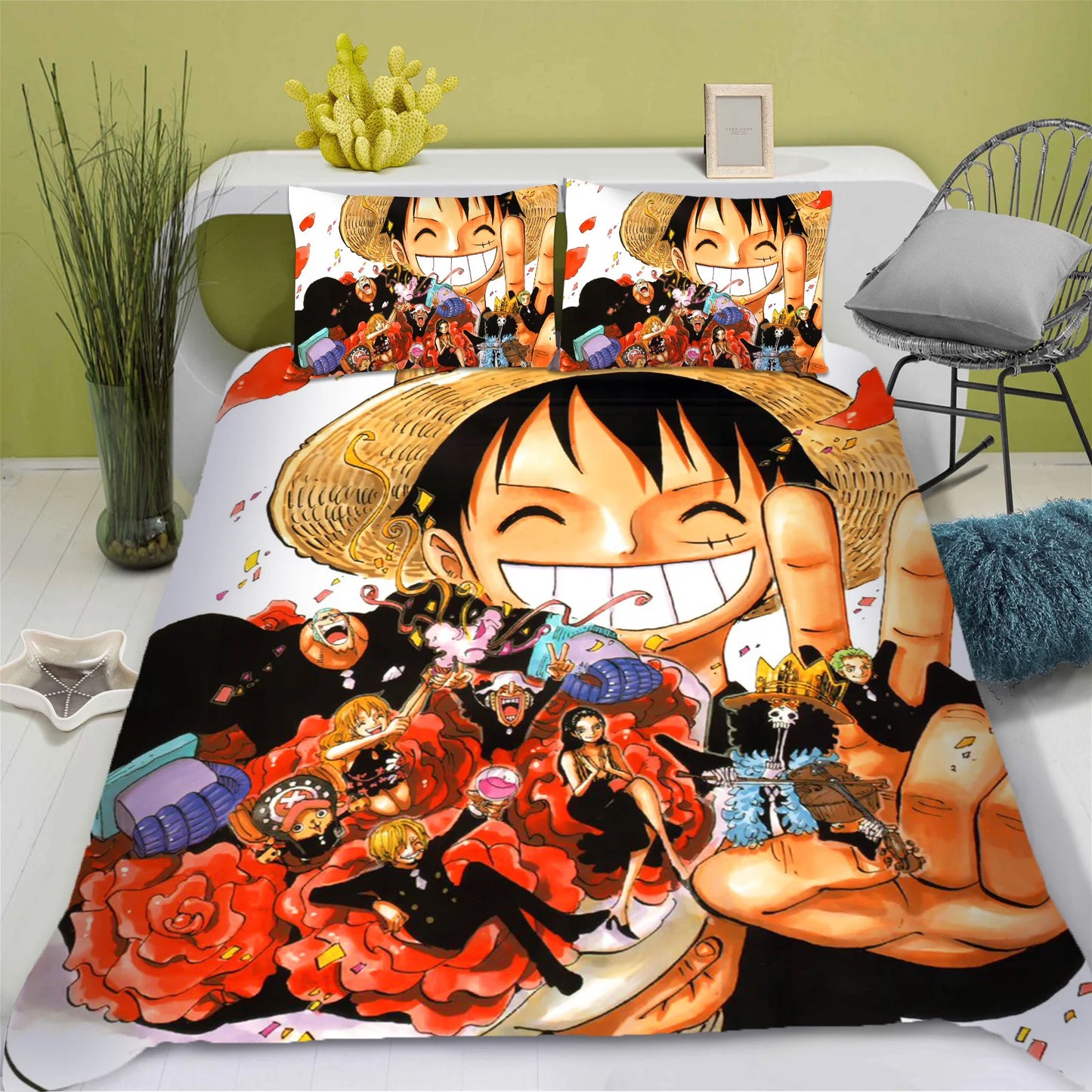 One Piece-bedset – Dekbedovertrekset Luffy (Standaard)