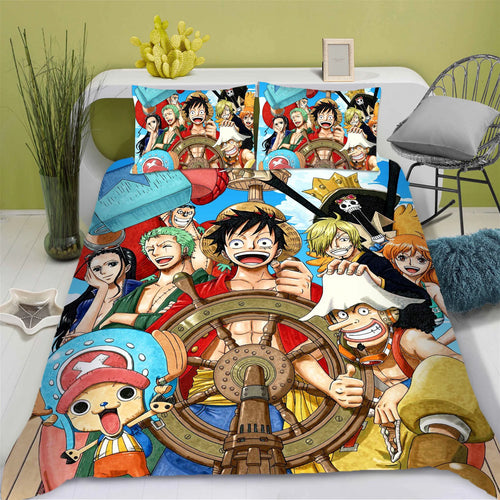 One Piece-bedset - Strohoedbemanning (Kleurrijk)