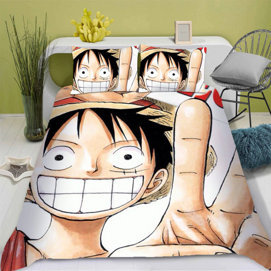 One Piece-bedset – Gigantisch Lachend Portret van Monkey D. Luffy