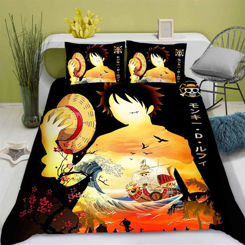 One Piece-bedset – Monkey D. Luffy & Going Merry (Zonsondergang)
