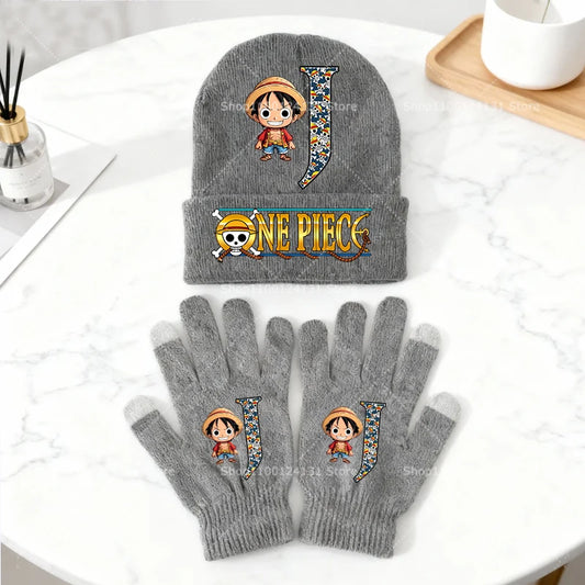 One Piece-set met muts en handschoenen – Luffy Chibi Winter