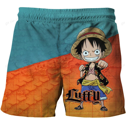 One Piece-zwemshort – Design van Monkey D. Luffy, ‘Sunset’ (Harajuku-stijl)