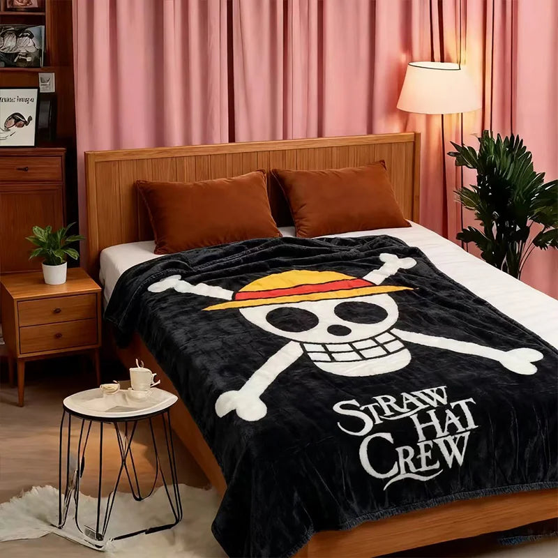 One Piece-deken - Jolly Roger-logo van de Strohoeden (100x150cm)