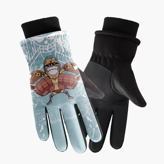 One Piece-handschoenen – Franky blauwe illustratie