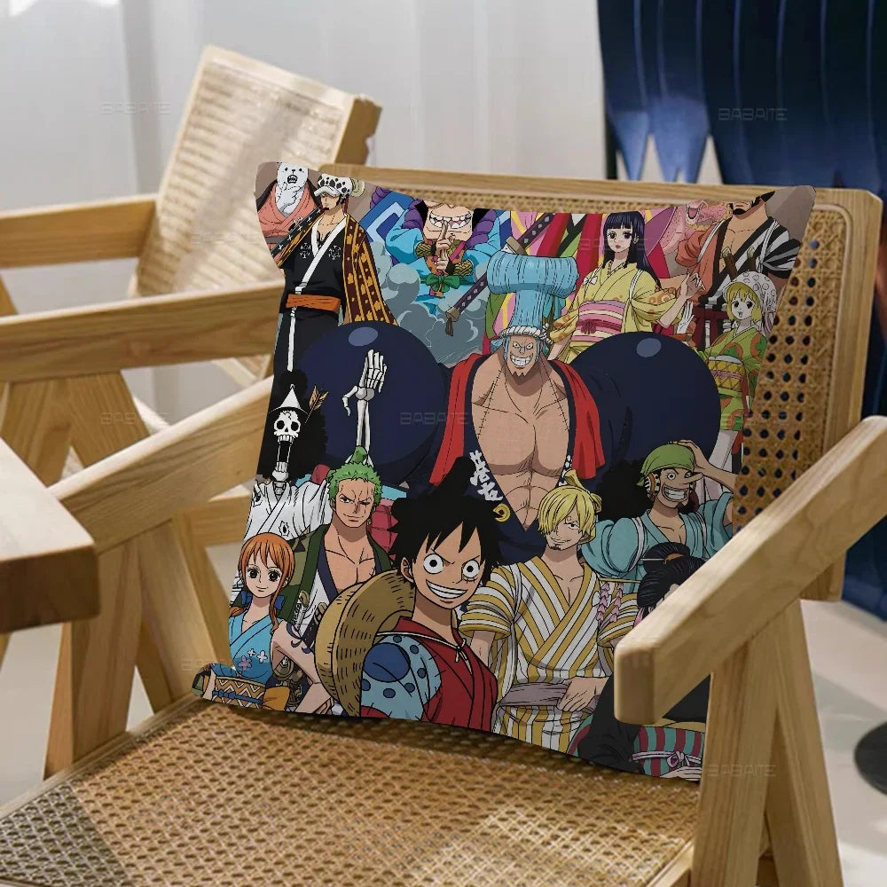 One Piece-kussensloop – Individuele Portretten van de Strohoeden