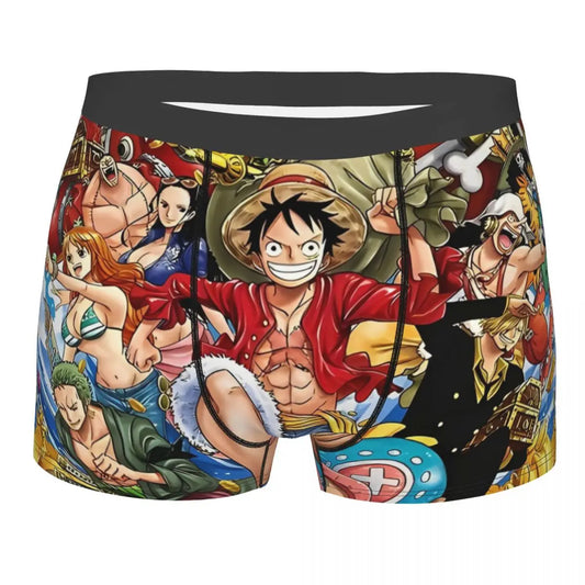 One Piece-boxershort - Mugiwara-crew in panoramastijl