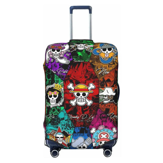 One Piece-kofferhoes - all-overmotief met Chibi-personages