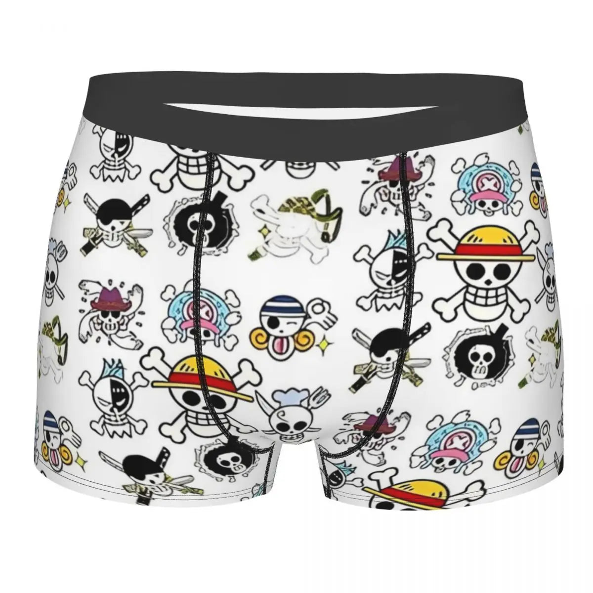 One Piece-boxershort - Doodlepatroon van de Mugiwara-crew