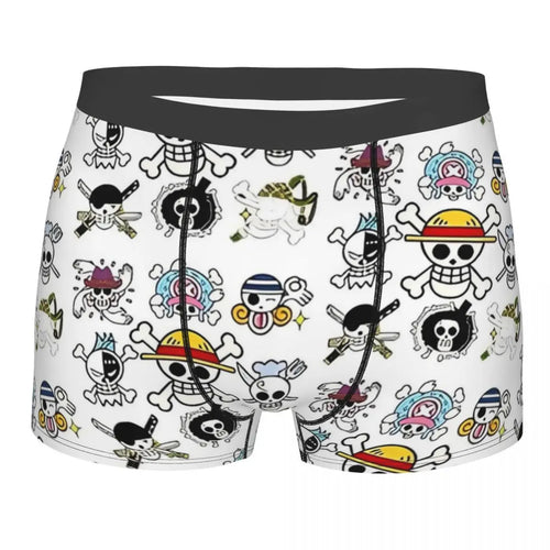 One Piece-boxershort - Doodlepatroon van de Mugiwara-crew