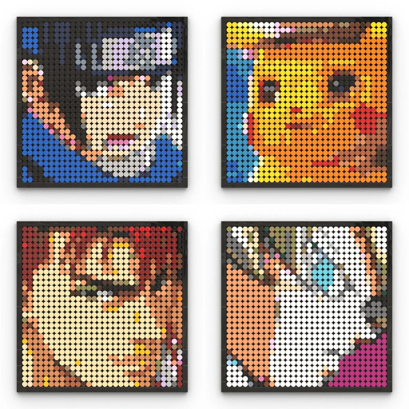One Piece-pixelkunst-mozaïekschilderij - Portret van Roronoa Zoro (steentjes)