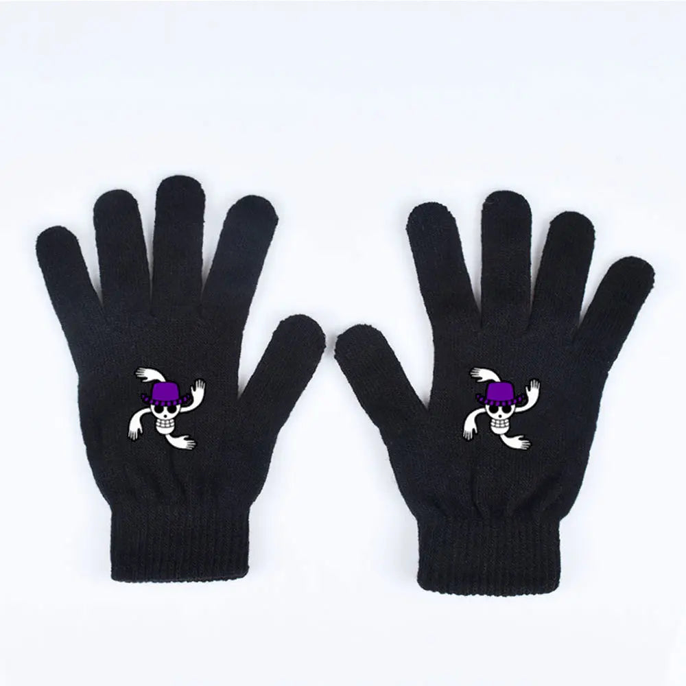 One Piece-handschoenen – Piratenschedel met paarse ogen