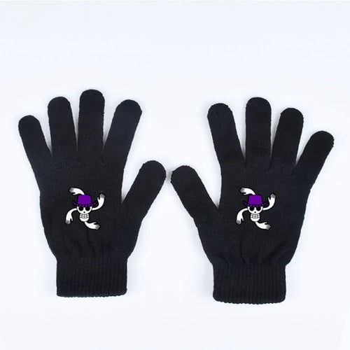 One Piece-handschoenen – Piratenschedel met paarse ogen