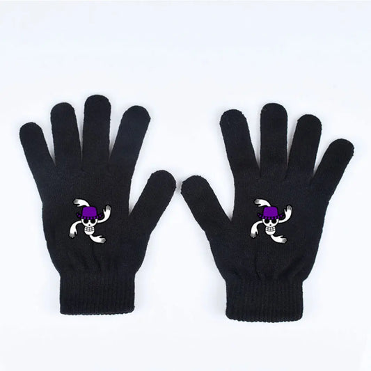 One Piece-handschoenen – Piratenschedel met paarse ogen