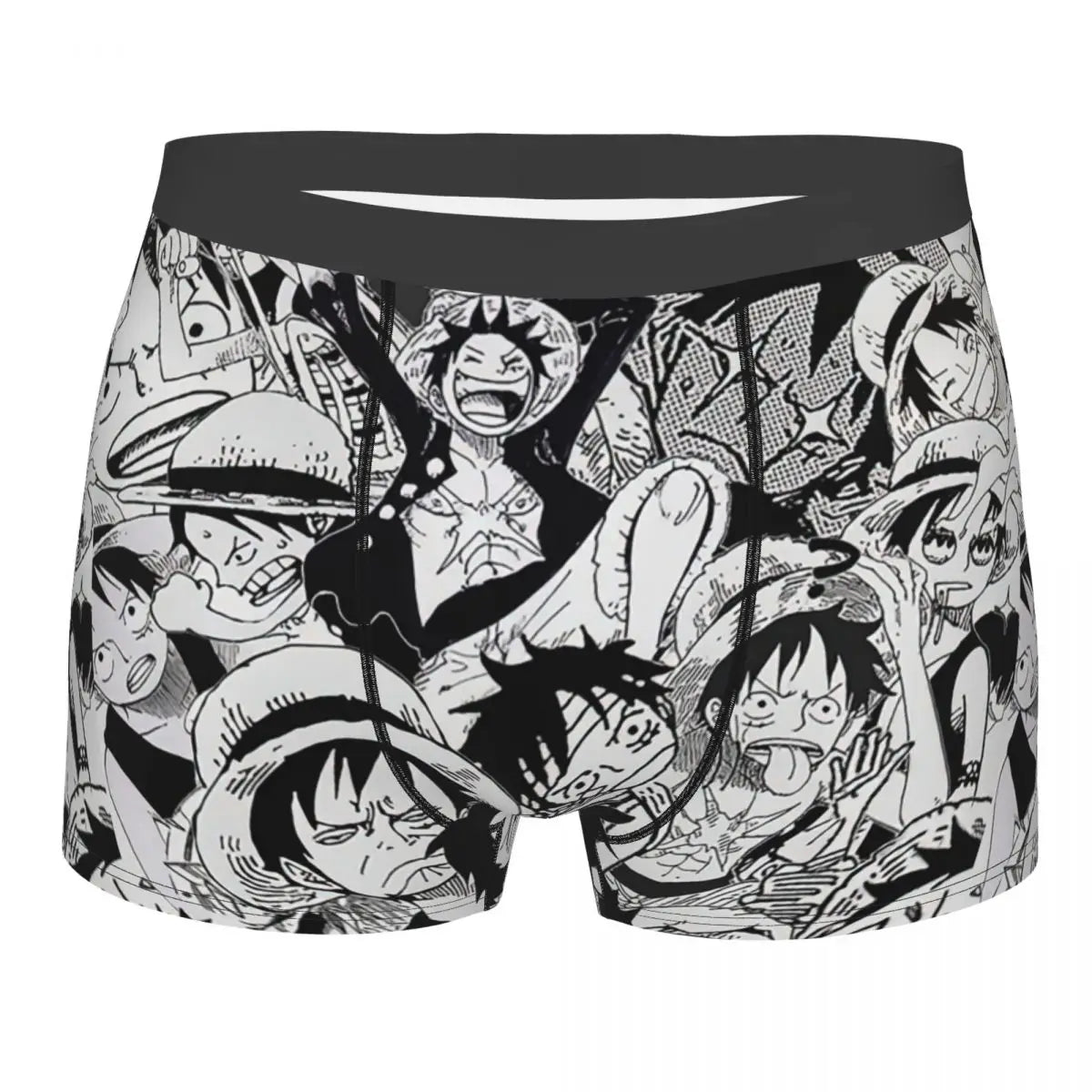 Boxershort One Piece - Manga-actiecollage Zwart-wit