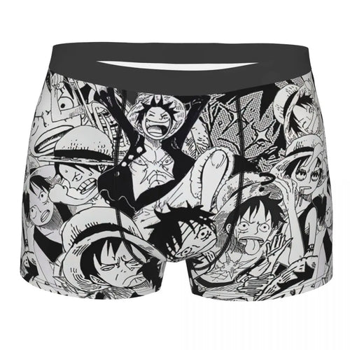 Boxershort One Piece - Manga-actiecollage Zwart-wit
