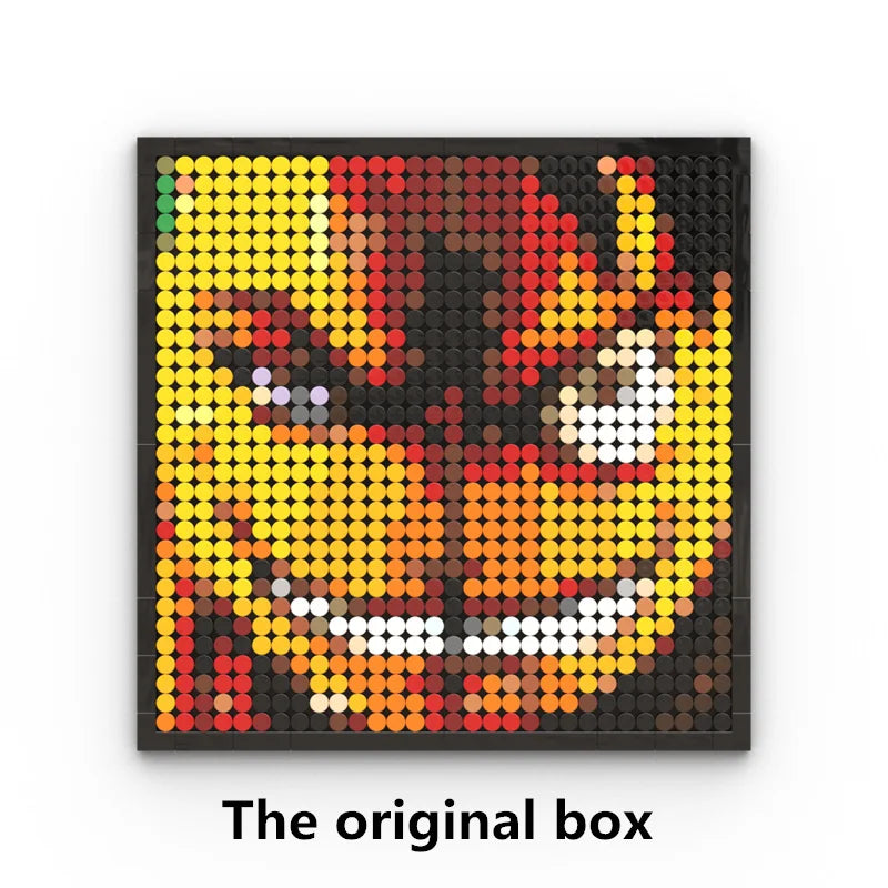 One Piece-pixelkunst-mozaïekschilderij - Portret van Roronoa Zoro (steentjes)