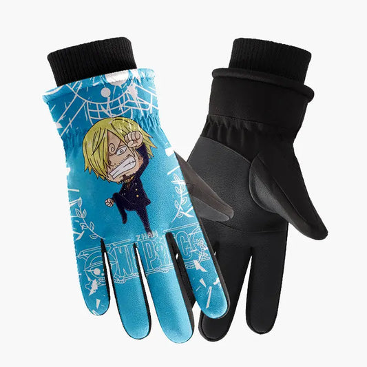 One Piece-handschoenen – Sanji blauwe illustratie