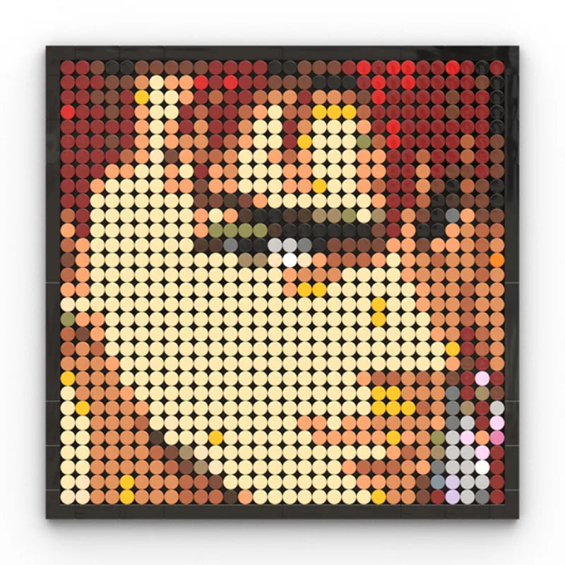 One Piece-pixelkunst-mozaïekschilderij - Portret van Roronoa Zoro (steentjes)