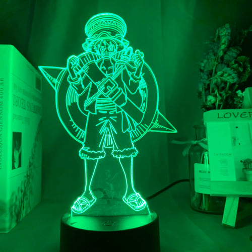 One Piece LED-nachtlamp - Monkey D. Luffy Gear 5 (Groen)